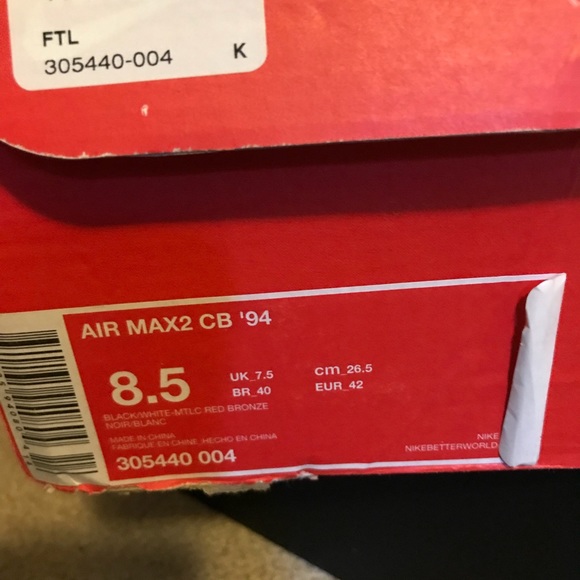 SOLD!! Black Nike Men’s Air Max CB4 ‘94 - Picture 4 of 4